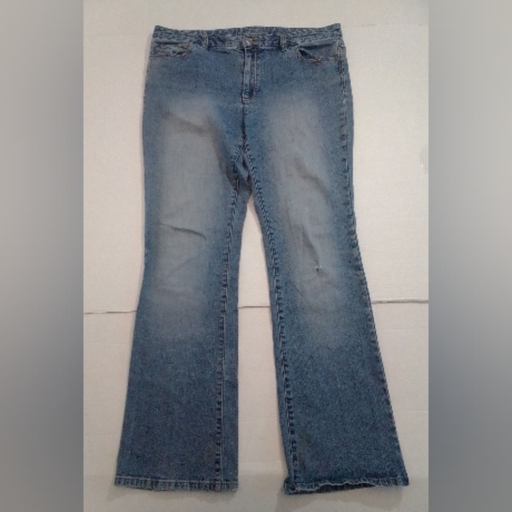 Vintage Michael Kors Y2k White Stitch Straight Leg Distressed Denim size 12/33